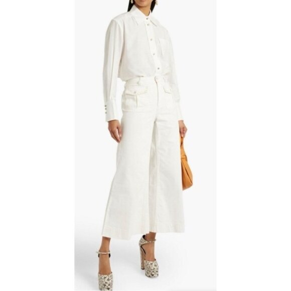 Zimmermann Pants - NWT ZIMMERMANN Anneke Cropped Flare Jeans High Waist Embroidered SIZE 25